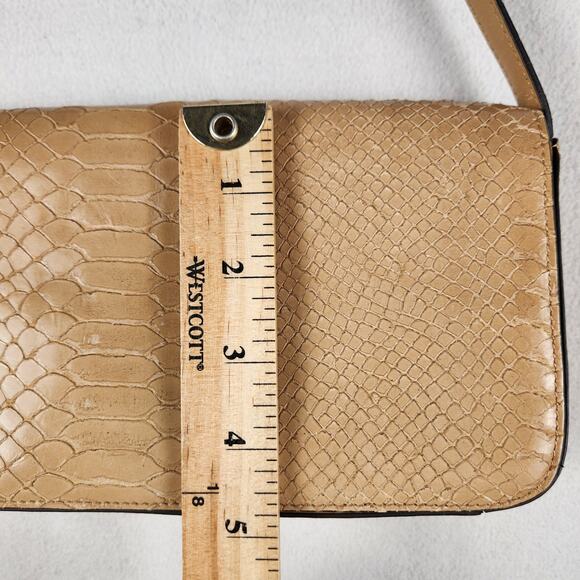Adrienne Vittadini Tan Snake Skin & Leather Small Y2K Shoulder Bag EUC - Picture 15 of 16
